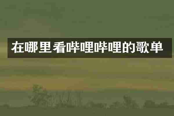 在哪里看哔哩哔哩的歌单