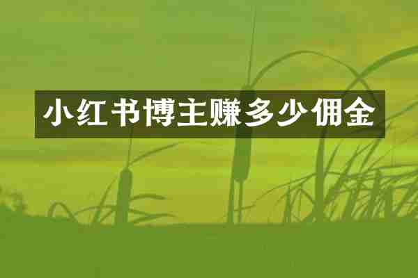 小红书博主赚多少佣金