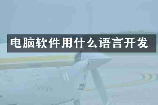 电脑软件用什么语言开发