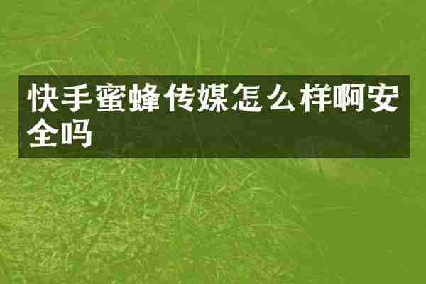 快手蜜蜂传媒怎么样啊安全吗