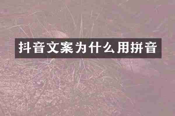 抖音文案为什么用拼音