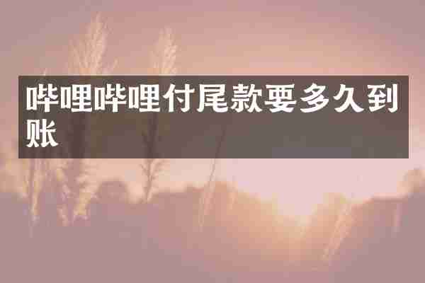 哔哩哔哩付尾款要多久到账