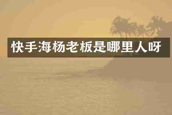 快手海杨老板是哪里人呀