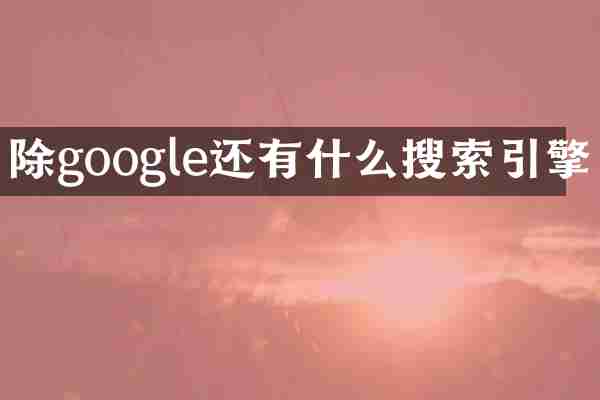 除google还有什么搜索引擎