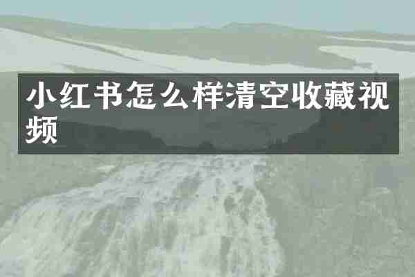 小红书怎么样清空收藏视频
