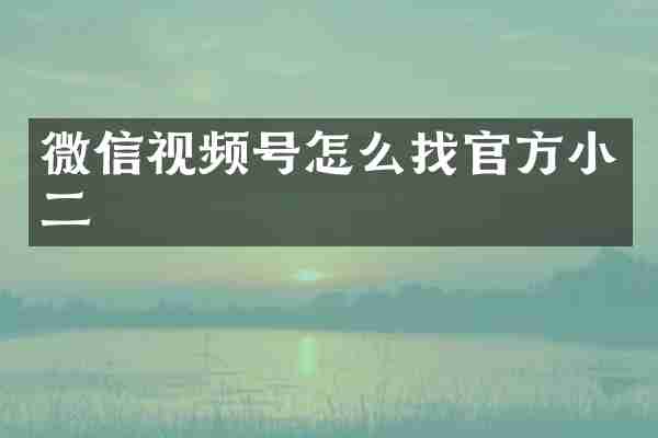 微信视频号怎么找官方小二