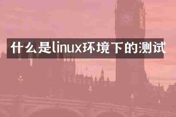 什么是linux环境下的测试