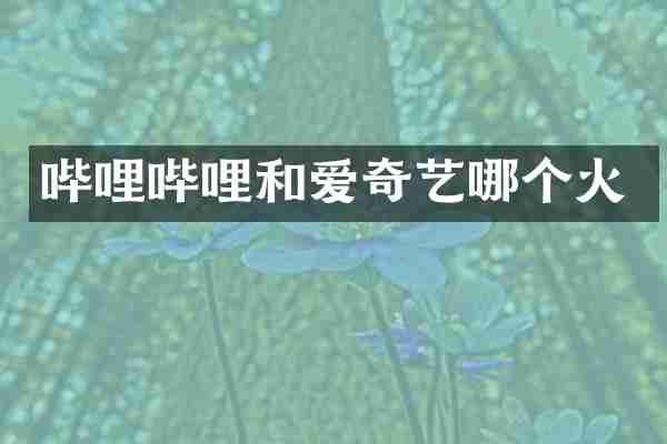 哔哩哔哩和爱奇艺哪个火