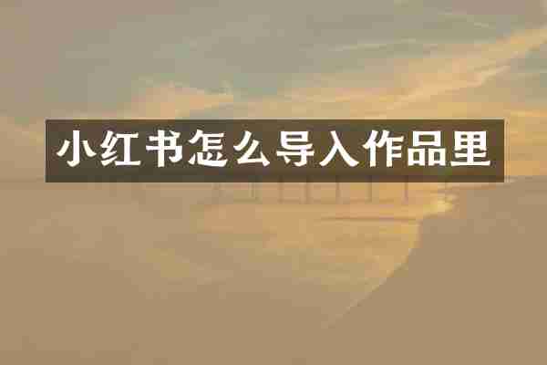 小红书怎么导入作品里