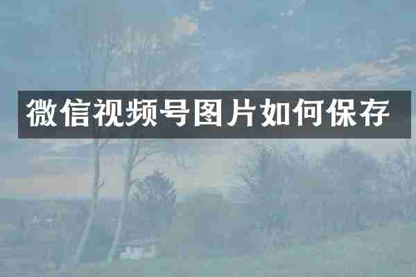 微信视频号图片如何保存