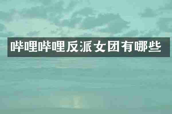 哔哩哔哩反派女团有哪些