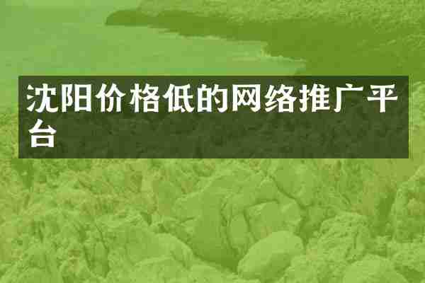 沈阳价格低的网络推广平台