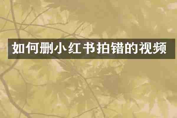 如何删小红书拍错的视频