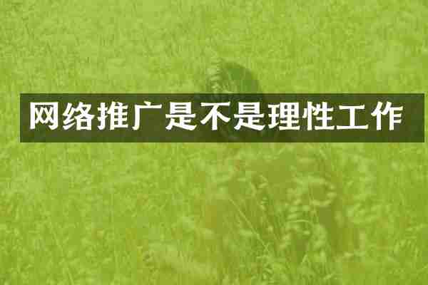 网络推广是不是理性工作