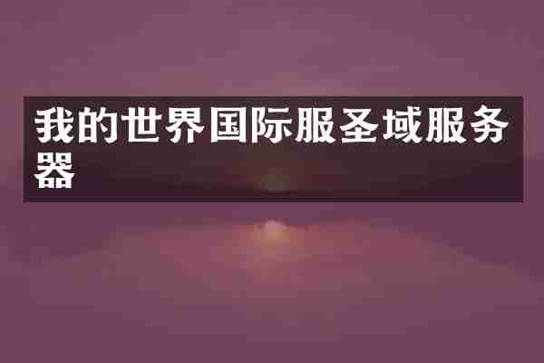 我的世界国际服圣域服务器