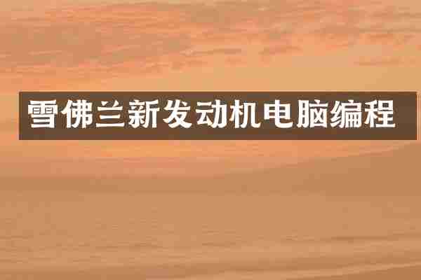 雪佛兰新发动机电脑编程