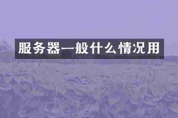 服务器一般什么情况用