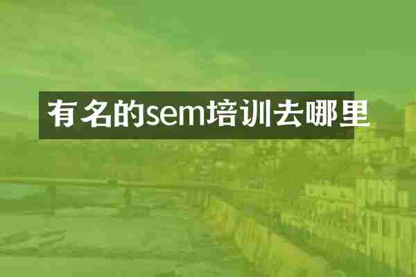 有名的sem培训去哪里