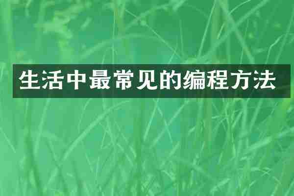 生活中最常见的编程方法