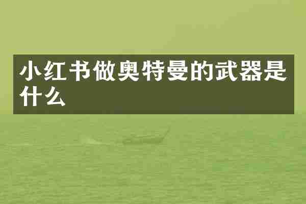 小红书做奥特曼的武器是什么