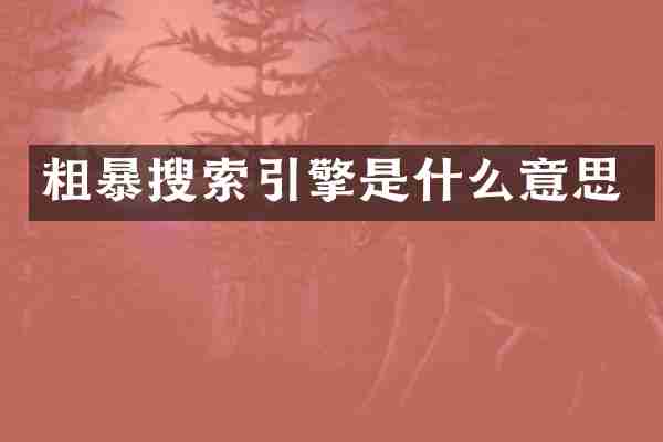 粗暴搜索引擎是什么意思