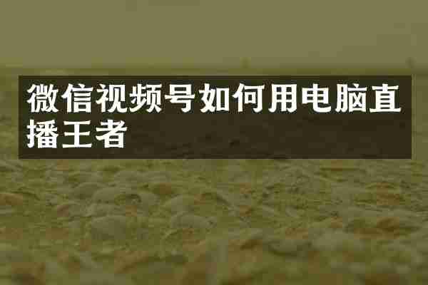 微信视频号如何用电脑直播王者