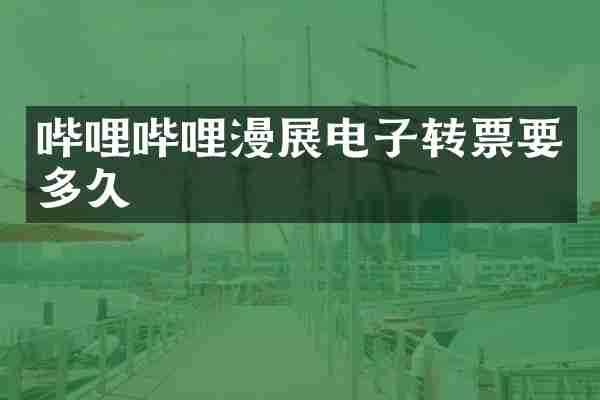 哔哩哔哩漫展电子转票要多久
