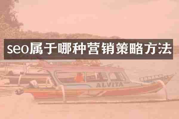 seo属于哪种营销策略方法
