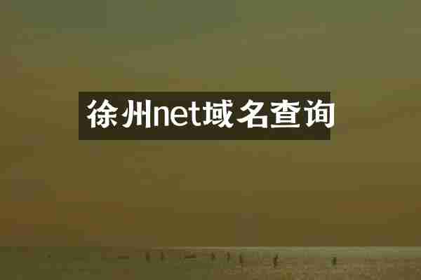 徐州net域名查询