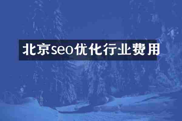 北京seo优化行业费用