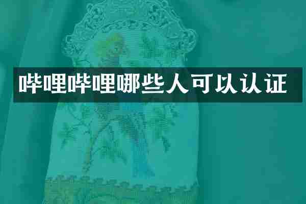 哔哩哔哩哪些人可以认证