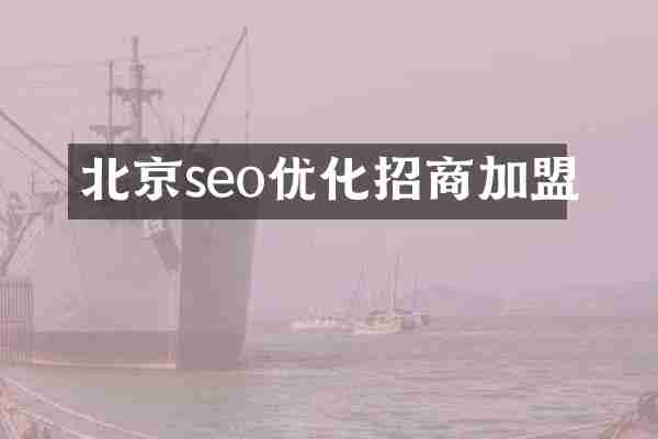 北京seo优化招商加盟