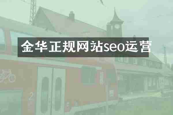 金华正规网站seo运营