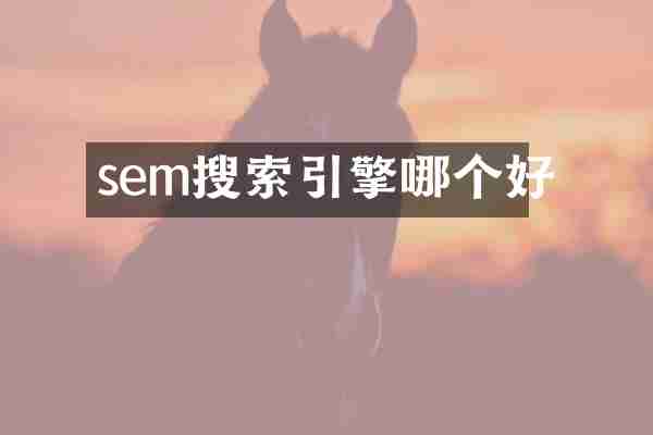 sem搜索引擎哪个好