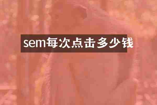 sem每次点击多少钱