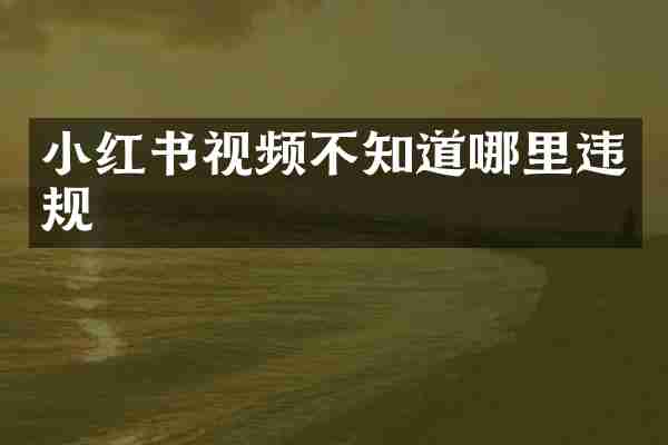 小红书视频不知道哪里违规