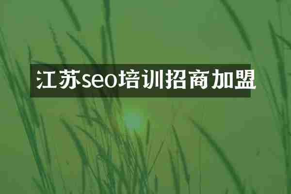 江苏seo培训招商加盟