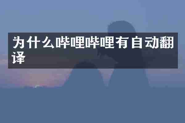 为什么哔哩哔哩有自动翻译