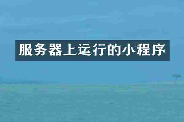 服务器上运行的小程序