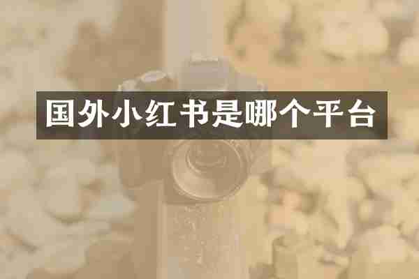 国外小红书是哪个平台
