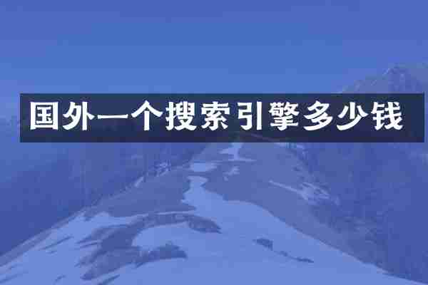 国外一个搜索引擎多少钱