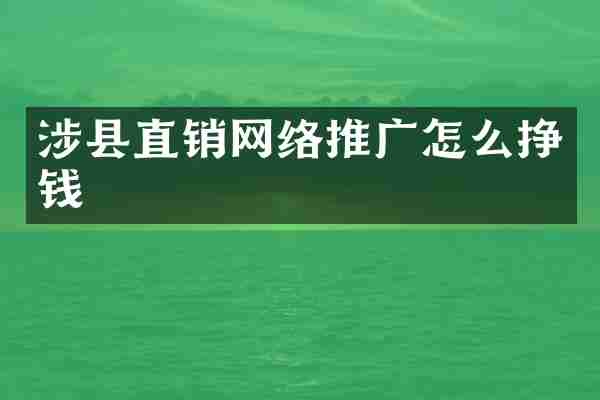 涉县直销网络推广怎么挣钱