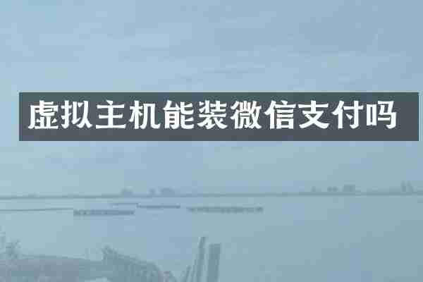 虚拟主机能装微信支付吗