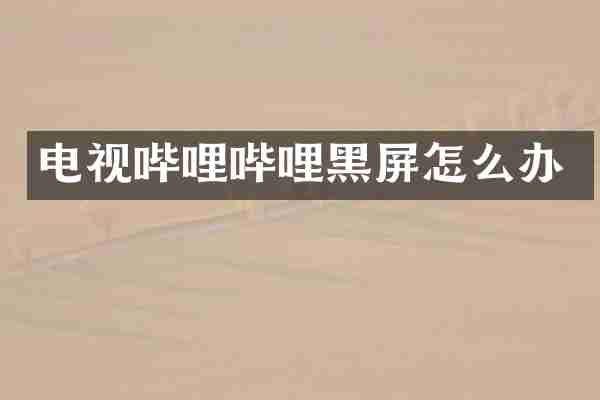 电视哔哩哔哩黑屏怎么办