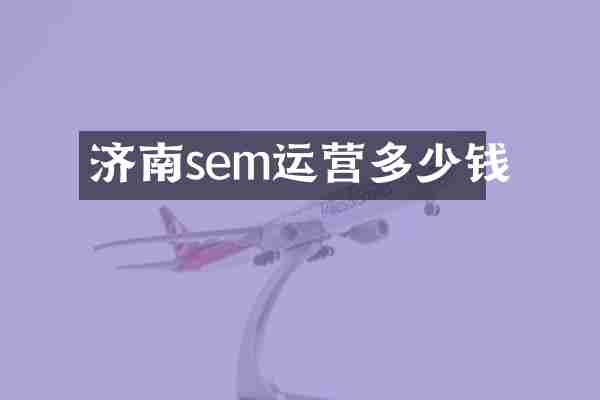 济南sem运营多少钱