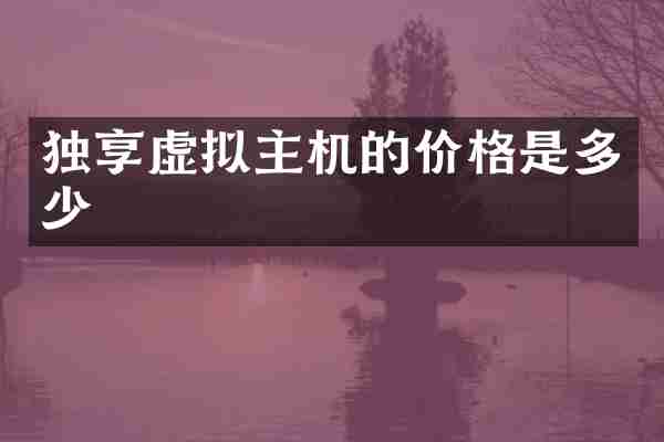 独享虚拟主机的价格是多少