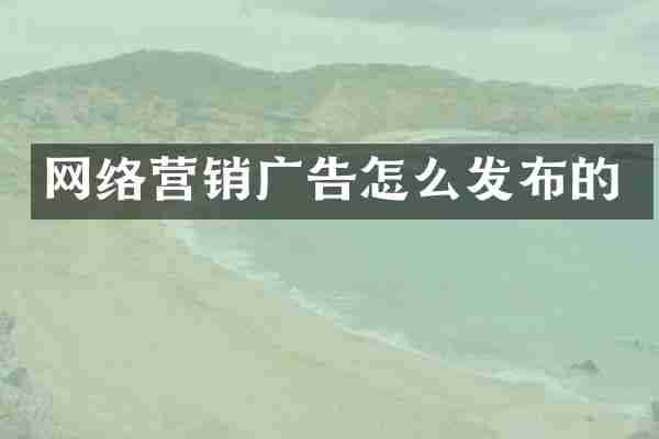 网络营销广告怎么发布的