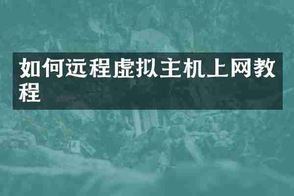 如何远程虚拟主机上网教程