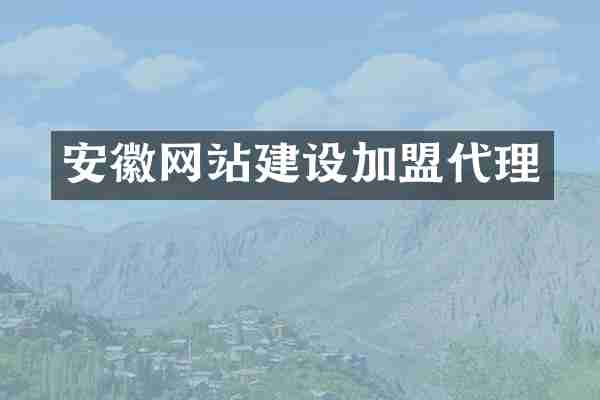 安徽网站建设加盟代理