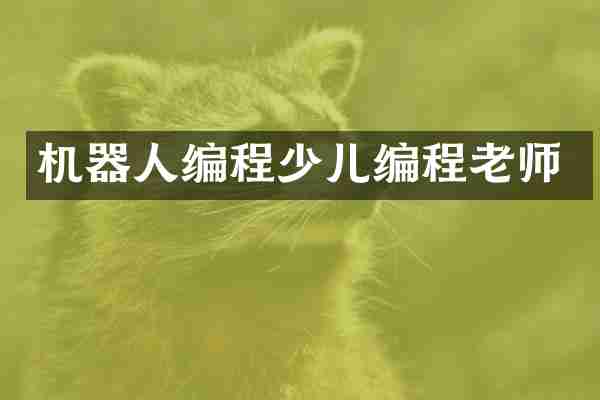 机器人编程少儿编程老师